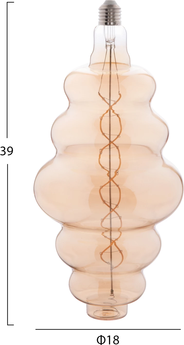Llambë LED filament, ngjyrë ari, FH4056.02, 8W, E27, 3000K, e zbehtë