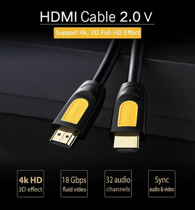 Kabllo HDMI UGREEN v1.4 5m, e zezë