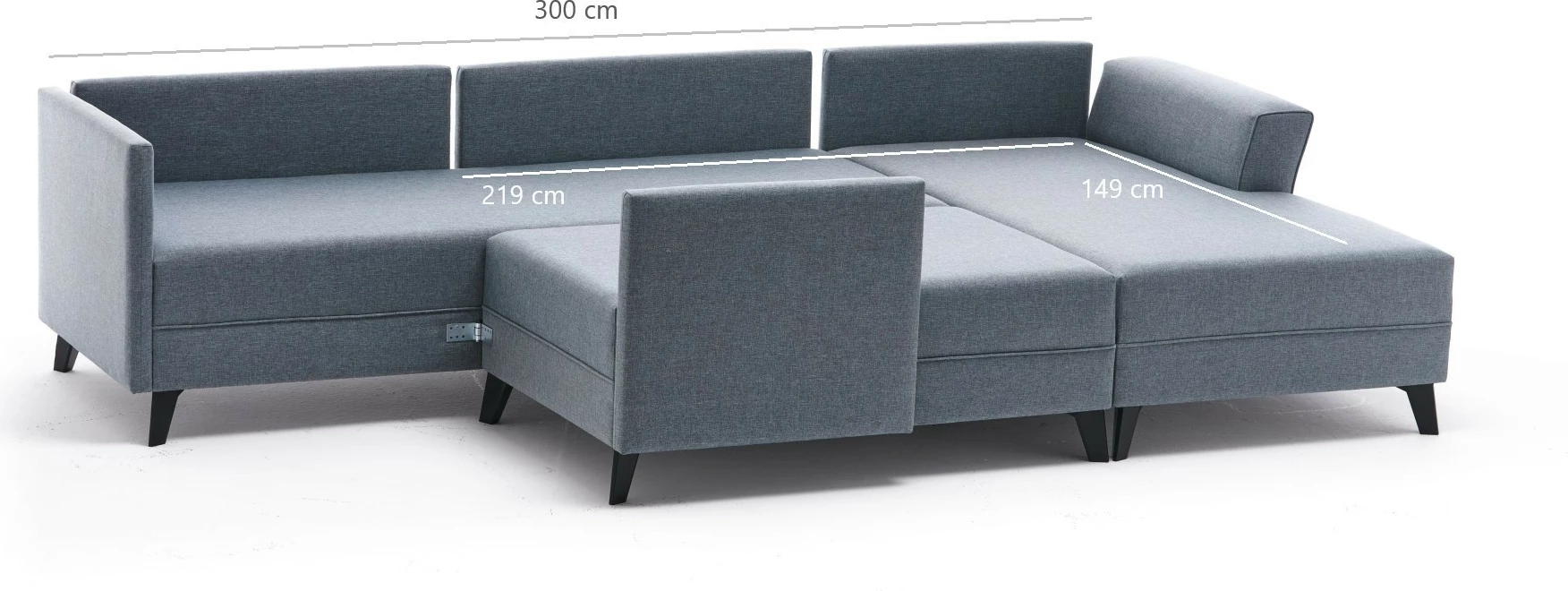 Kënd-sofë krevate Atelier del Sofa, Efsun, antracit