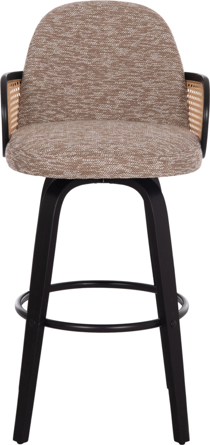 Karrige për bar rrotulluese BECKER, dru i zi, stof kafe, set 2 copë, FH18251.03, 50x52x100cm