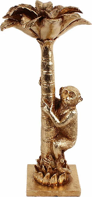 Mbajtës qiriri JAVAN, polirezine, ngjyrë ari, 14x14x32cm