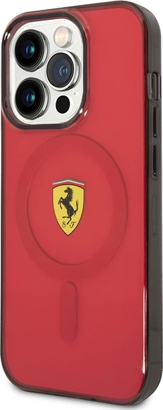 Mbështjellës Ferrari Translucent MagSafe për iPhone 14 Pro Max 6.7", i kuq