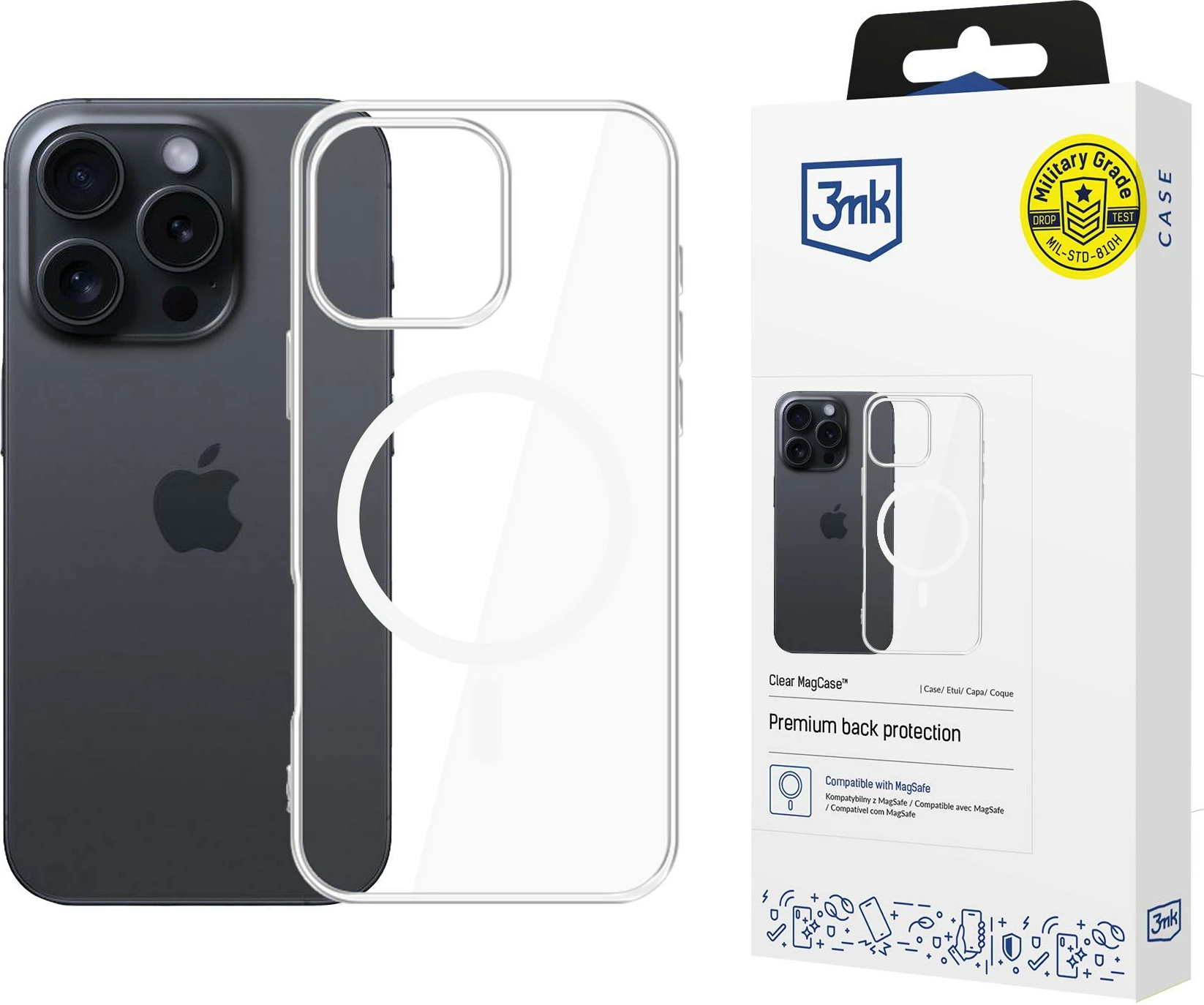 Mbështjellës 3mk MagCase për iPhone 16 Pro Max, Transparent