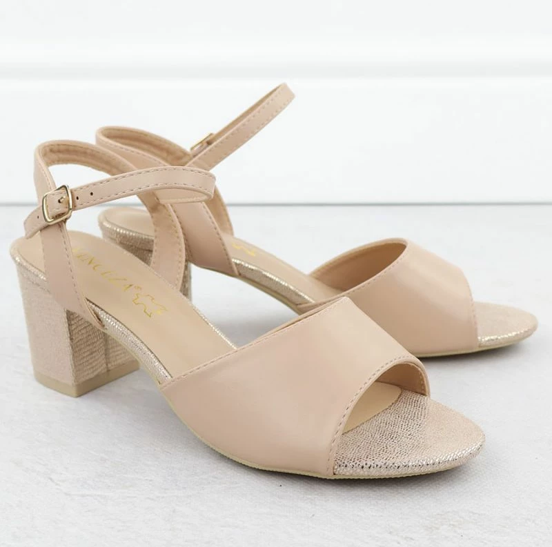 Sandale me taka të larta Vinceza 20275, bezhë, femra