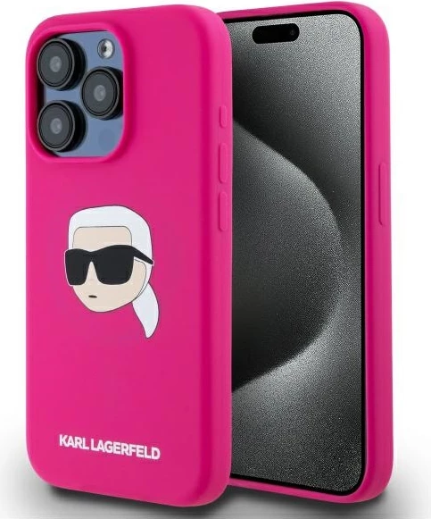 Mbështjellës Karl Lagerfeld KLHMP15XSKHPPLF për iPhone 15 Pro Max 6.7", MagSafe, fuchsia