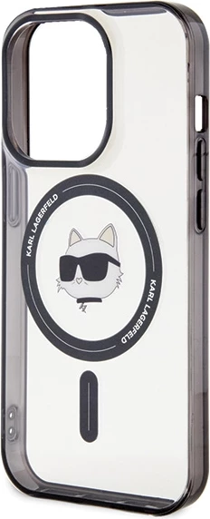 Mbështjellës Karl Lagerfeld IML Choupette's Head MagSafe për iPhone 15 Pro, Transparent
