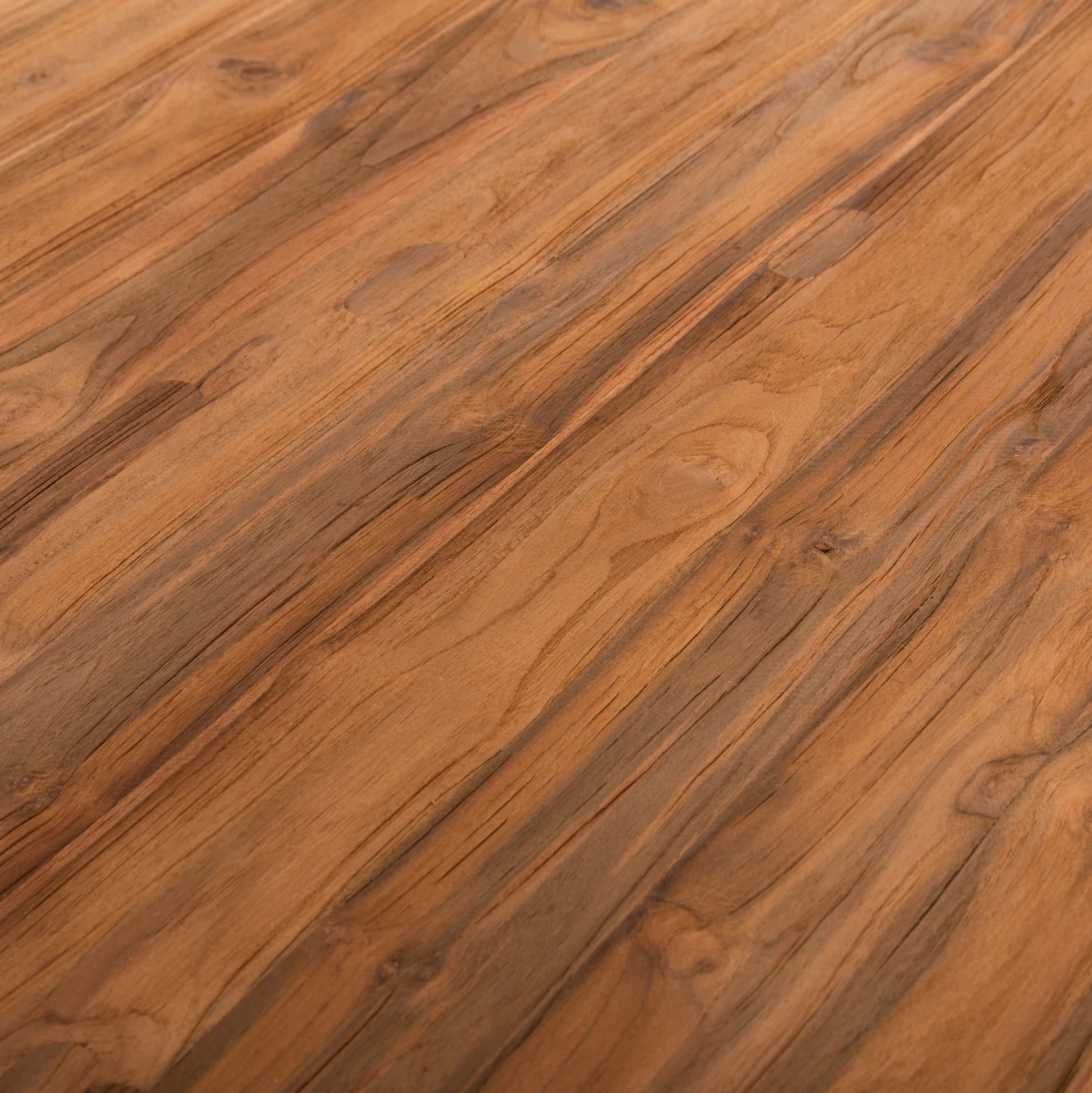 Tavolinë ngrënieje e rrumbullakët, dru TEAK i ricikluar, këmbë metalike, FH9559, Φ150x78H cm