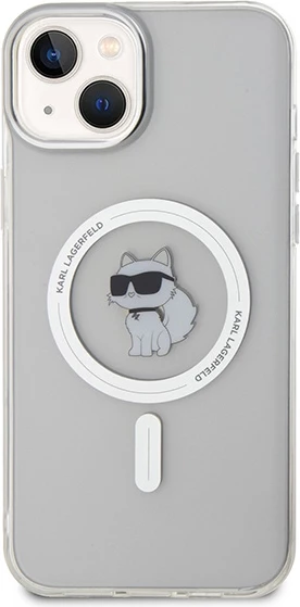 Mbështjellës Karl Lagerfeld IML Choupette MagSafe për iPhone 15 Plus, Transparent