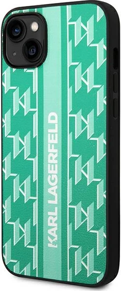 Mbështjellës Karl Lagerfeld KLHCP14MPGKLSKN për iPhone 14 Plus 6.7", Monogram Stripe, Gjelbër