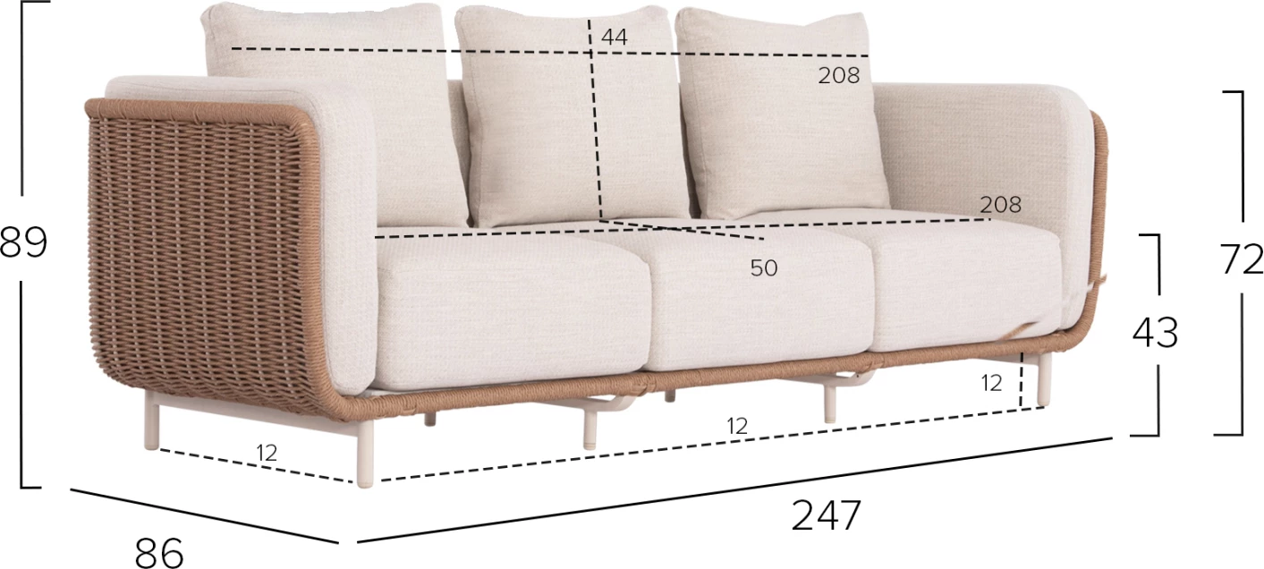 Set lounge për jashtë, 4 pjesë, seri NEXUS, alumin, ratan i përdredhur, gur i sinterizuar