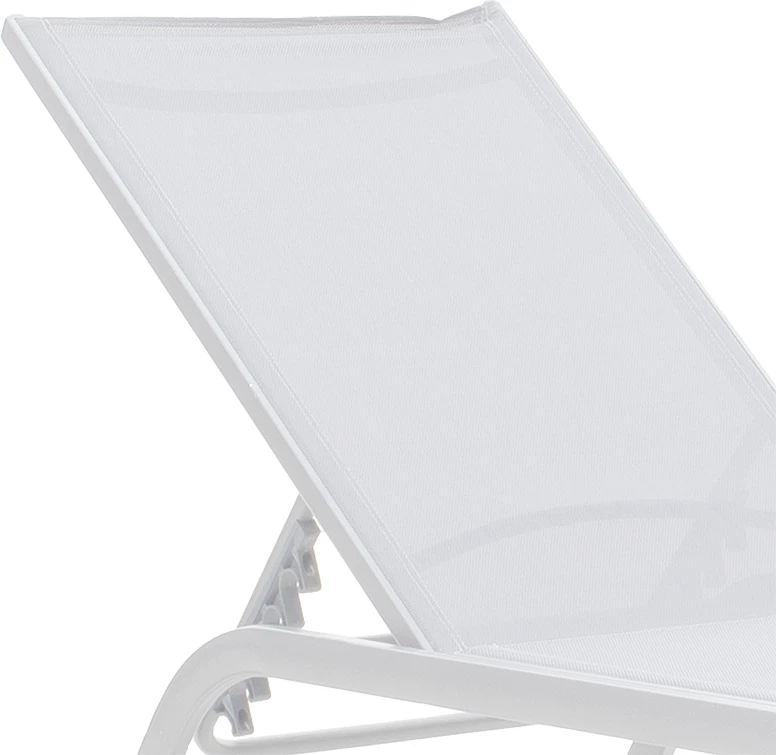 Shezlong Jaipur, alumin i bardhë, tekstilene e bardhë