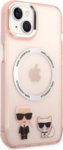 Mbështjellës Karl Lagerfeld KLHMP14MHKCP për iPhone 14 Plus 6.7", hardcase, MagSafe, rozë