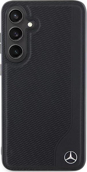 Mbështjellës Mercedes Leather Debossed Line MagSafe për Samsung Galaxy S24+, i zi