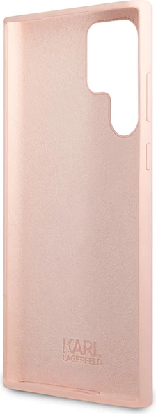 Mbështjellës Karl Lagerfeld KLHCS23LSNIKBCP për Samsung Galaxy S23 Ultra, silikon, rozë