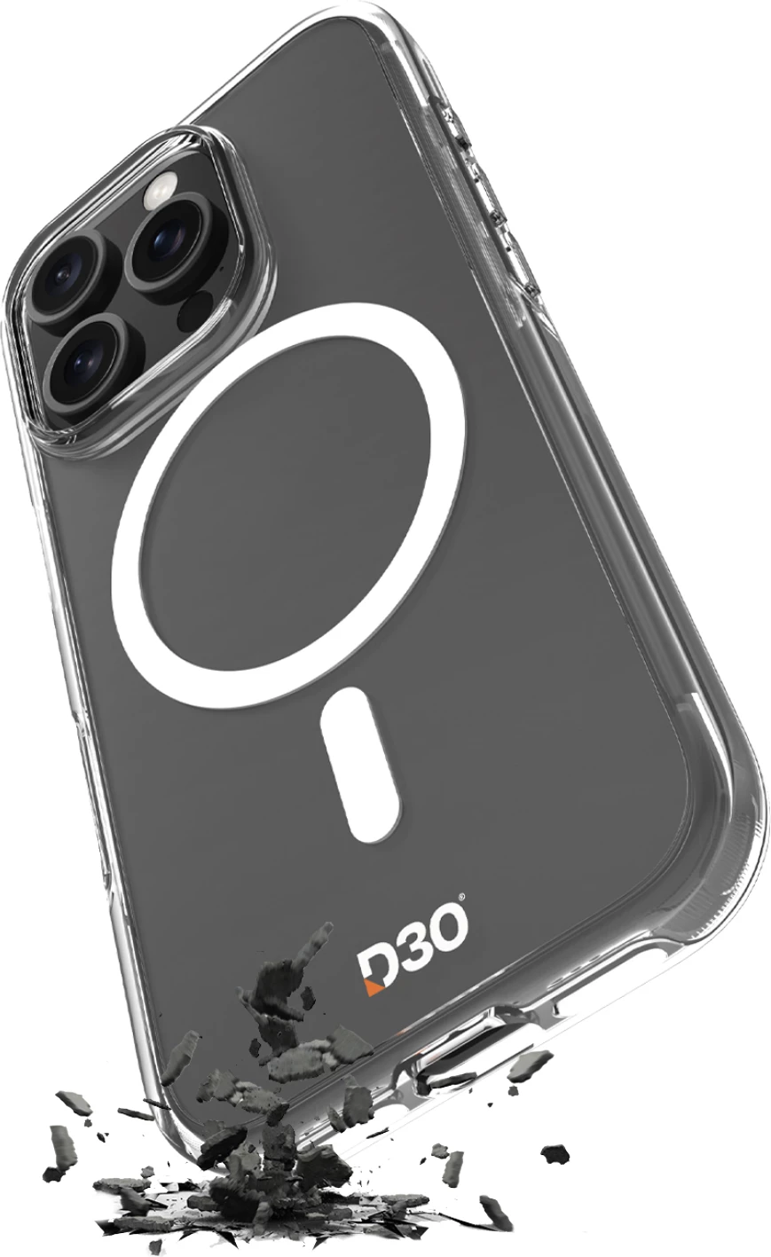 Mbështjellës Puro Impact Clear D3O MagSafe për iPhone 16 Plus, Transparent