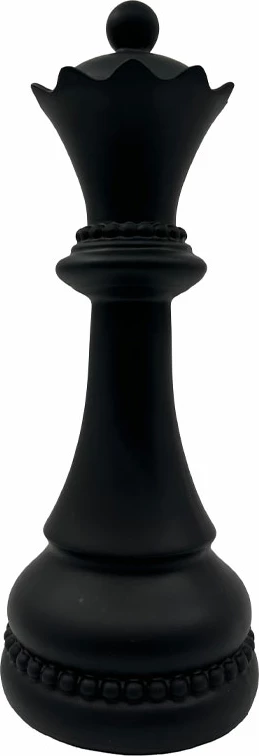 Figurë dekorative shah, mbretëreshë, polirezine e zezë, 10x10x26cm