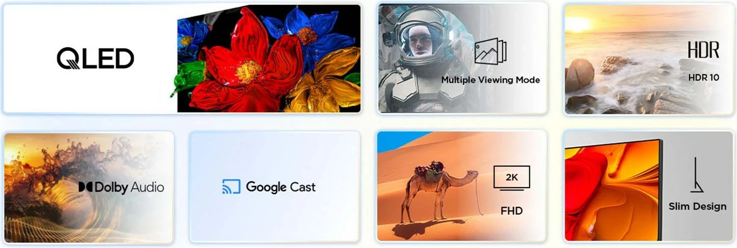 TV Smart TCL 32S59K, 32 inç, QLED, Full HD, Android TV, Metalik