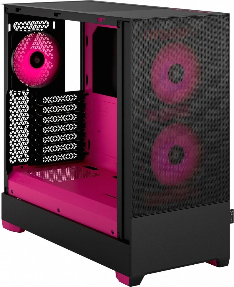 Kasë Fractal Design Pop Air Core TG Clear Tint RGB, Midi Tower, ATX, Micro ATX, Mini ITX, e zezë/magenta