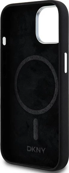 Mbështjellës DKNY Liquid Silicone MagSafe për iPhone 15 Plus / 14 Plus, i zi