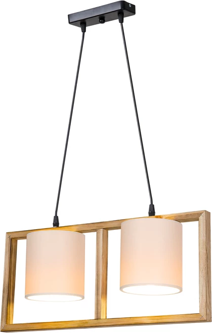 Llambë tavani me dy drita, ngjyrë kafe-krem, 54x14x27cm