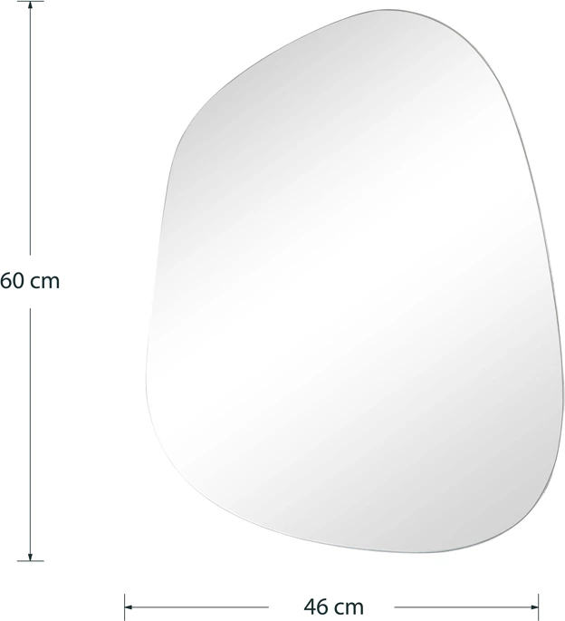 Pasqyrë moderne, formë e çrregullt, 46x1x60cm
