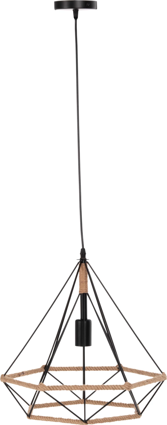 Llambë varëse tavani FH4062 metalike e zezë me litar 33x37x128Hcm