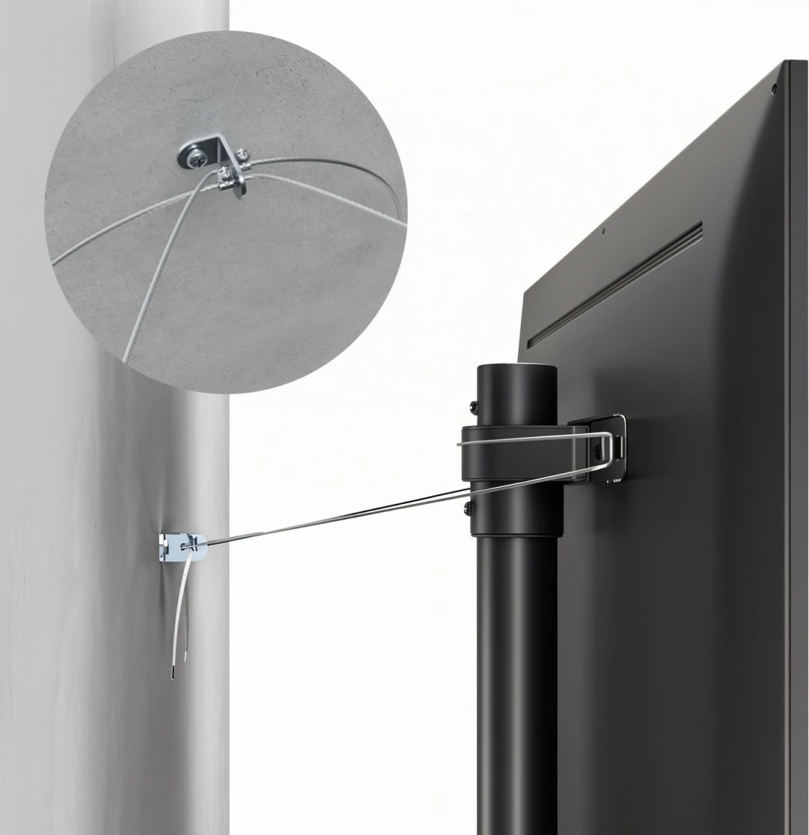 Mbajtës dyshemeje për TV Maclean MC-494, për ekrane 32-70", deri 40 kg, VESA 400x400, e zezë