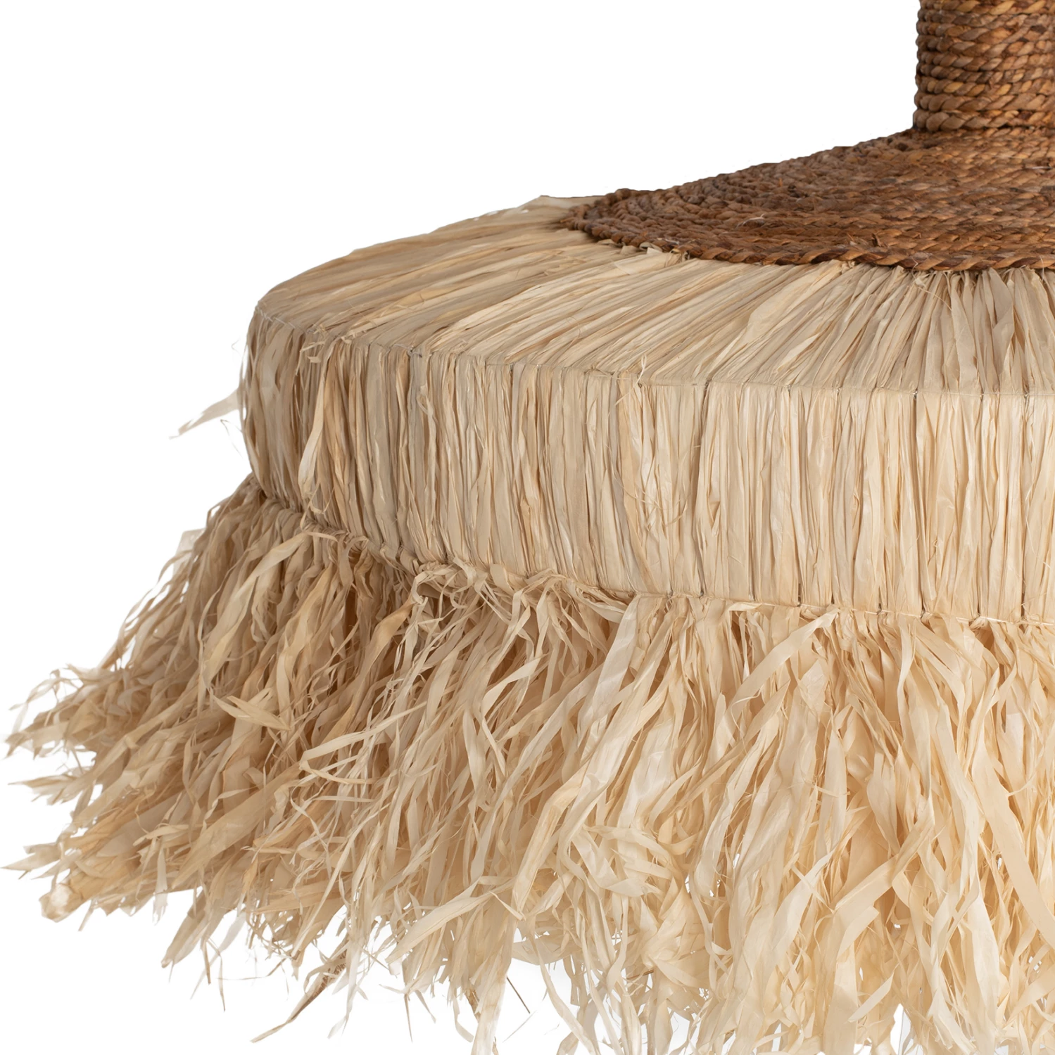 Llambë varëse tavani cilindrike, fibra sisali, ngjyrë natyrale, 80x80x45H cm, FH7790
