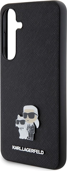 Mbështjellës Karl Lagerfeld Saffiano Karl&Choupette Pin për Samsung Galaxy S24+ S926, i zi