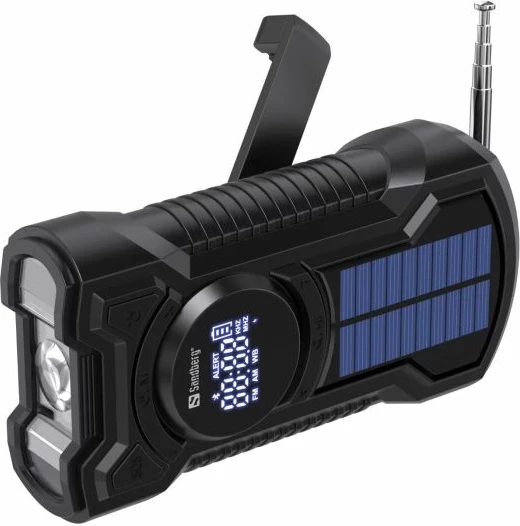 Radio emergjence SANDBERG Survivor Radio All-in-1 5000 421-03, powerbank 5000mAh, Bluetooth 5.0, AM/FM, dritë LED, karikim solar & me dorezë, e zezë