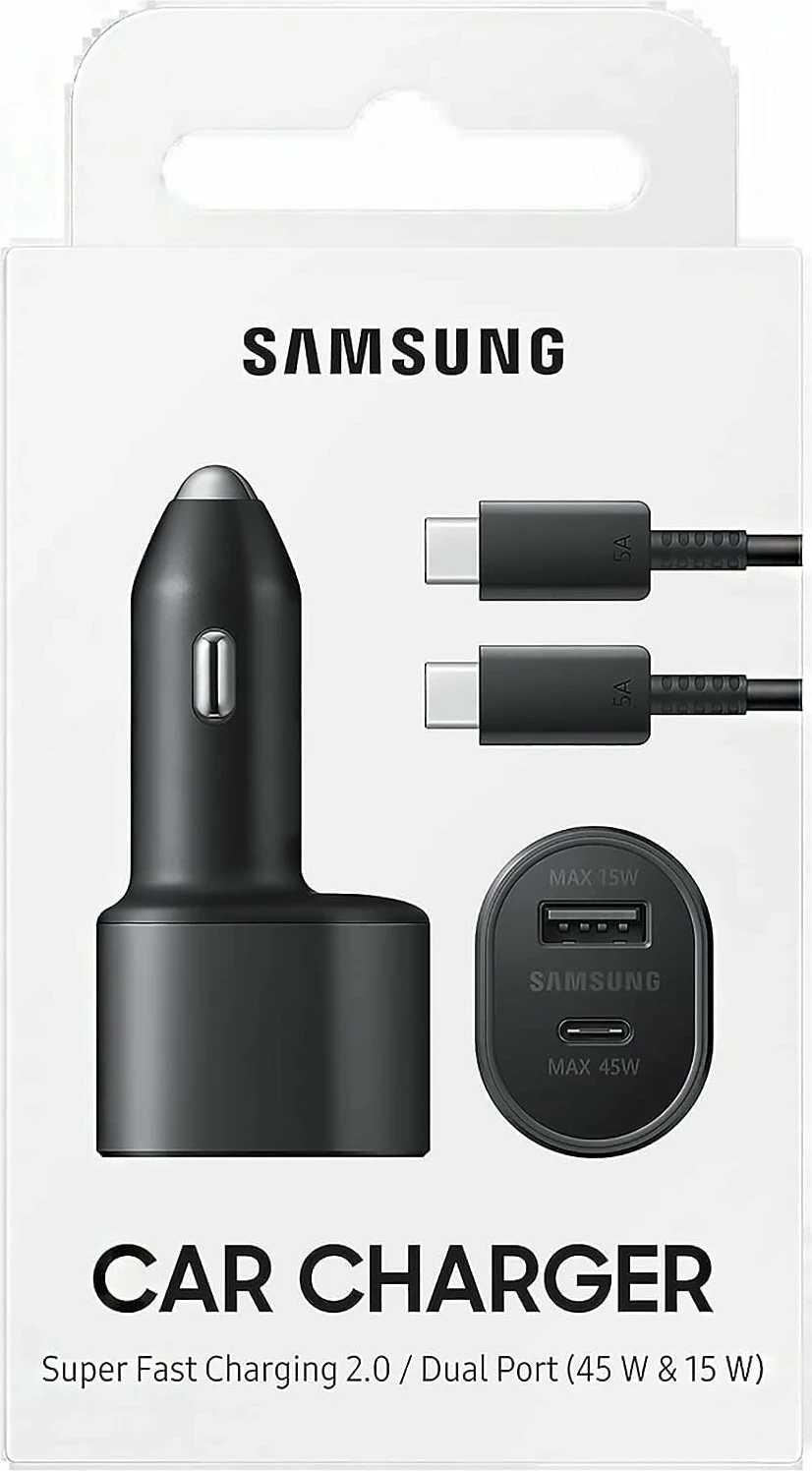 Karikues për makinë Samsung, 45W & 15W, i zi 