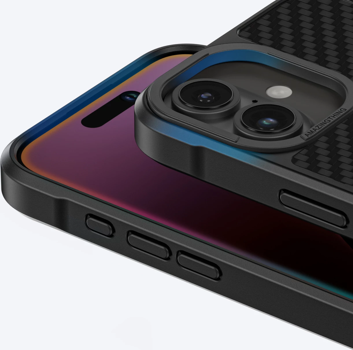 Mbështjellës AmazingThing Titan Max për iPhone 16 Plus, 1500D fibra aramidi, zi