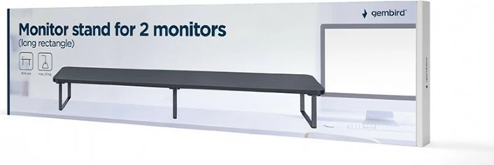 Mbajtëse tavoline për dy monitorë Gembird MS-TABLE2-01, e zezë