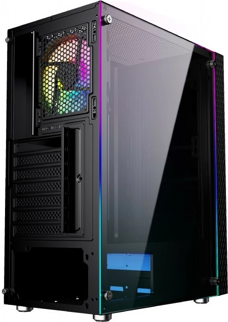 Kasë Gembird Fornax 2500 RGB Midi Tower, Tempered Glass, e zezë
