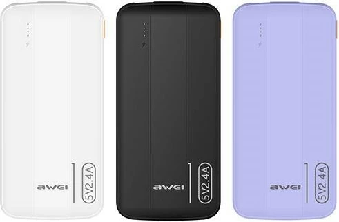 Powerbank AWEI P20K, 10000mAh, 2xUSB, e zezë