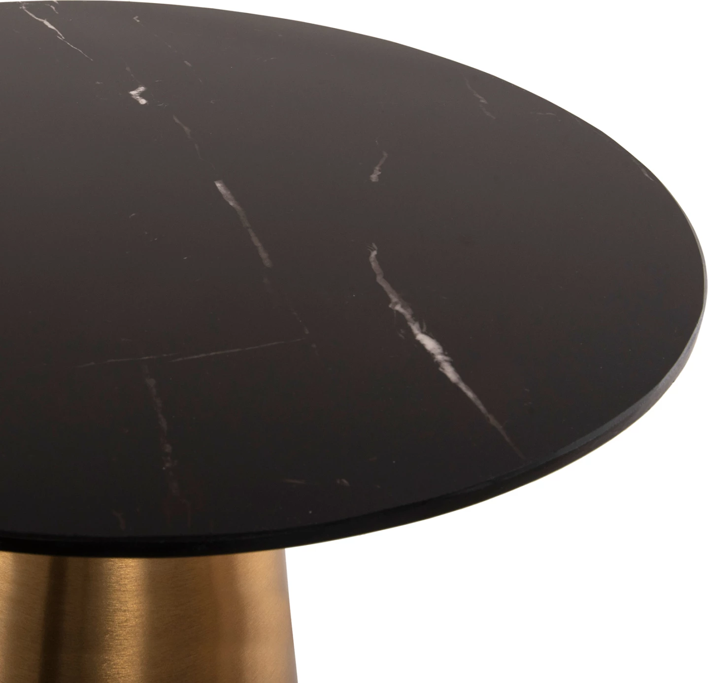 Tavolina anësore 2 copë RENGI FH9665 metal në ngjyrë ari-zi me sipërfaqe qeramike Φ56&Φ43 cm