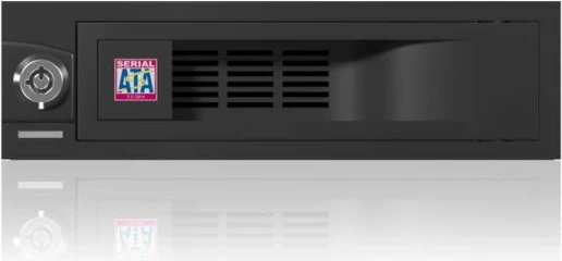 Enclosure interne për HDD 3.5\" SATA, ICYBOX IB-168SK-B, për bay 5.25\", Hot Swap, SATA 6 Gbit/s, e zezë, set me çelës & vida