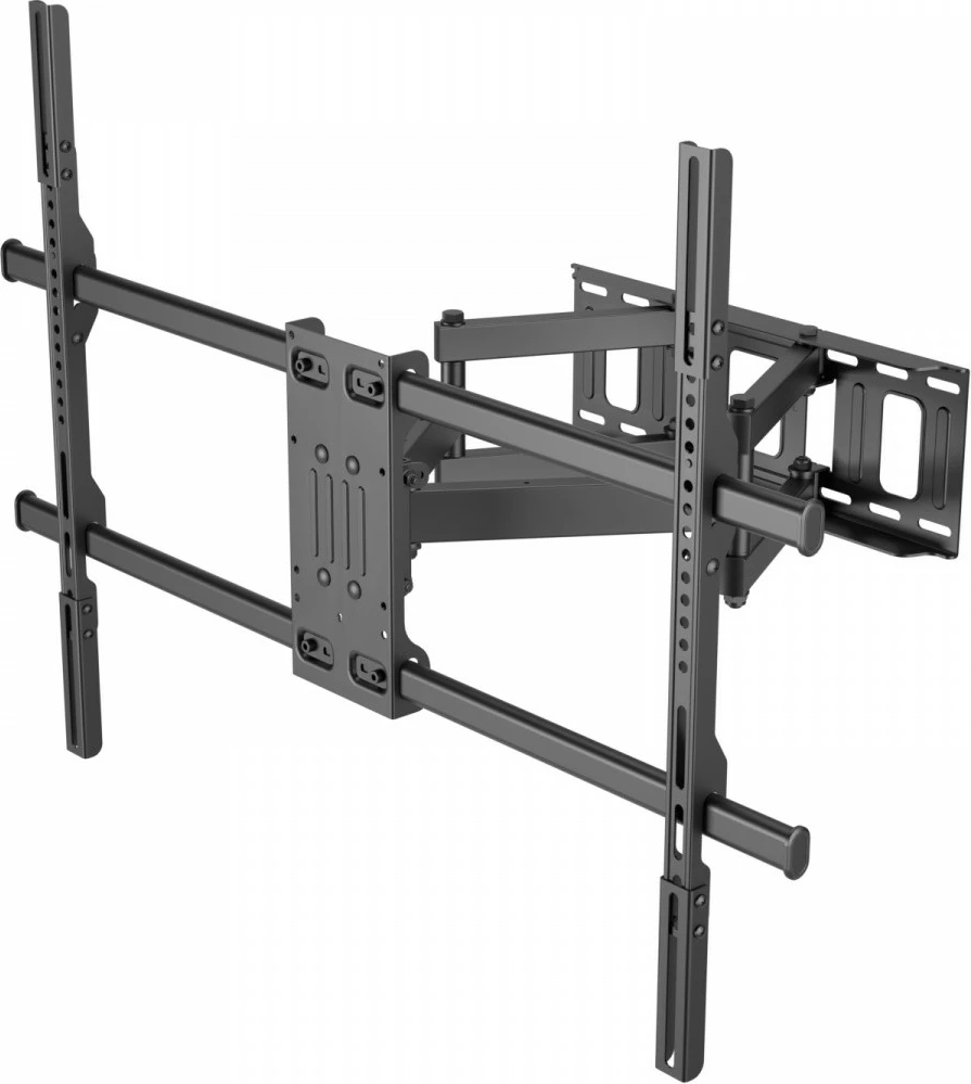 Mbajtës muri TV, TB, TB-854, deri 100 inç, ngarkesë 65 kg, VESA 800x600, shtrirje 70–505 mm, rrotullim 60°, pjerrësi 12°, zi