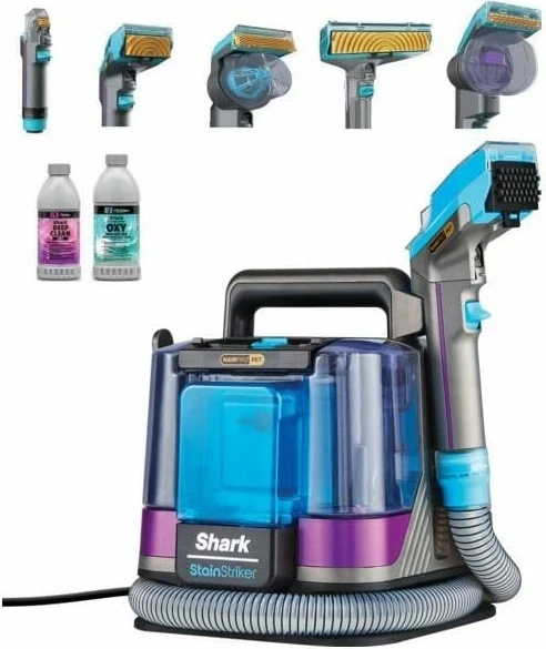 Kasë pastrimi Shark StainStriker HairPro PX250EUT, pa qese, me bateri, argjendtë