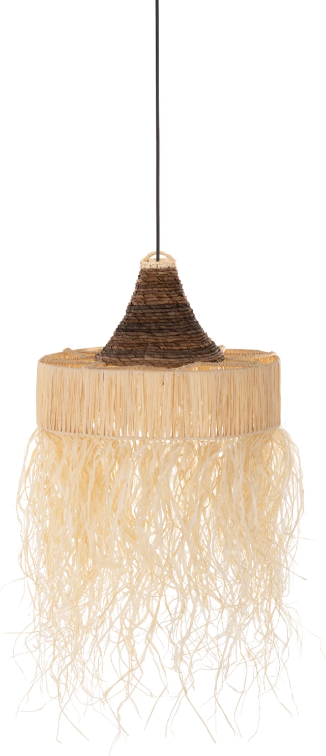 Llambë varëse tavani me thekë, fibra palme të thata, FH7854, Φ51x37H cm