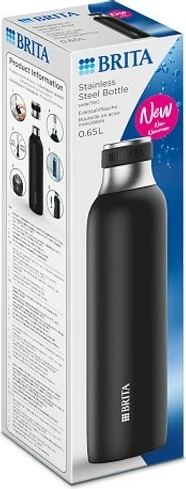Shishe uji BRITA sodaTRIO 0.65L, çelik inox, e zezë