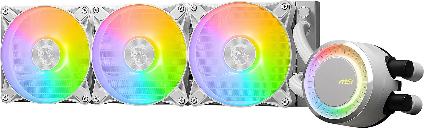 Ftohës me lëng MSI MAG Coreliquid E360, 3 ventilatorë 12cm, RGB, i bardhë