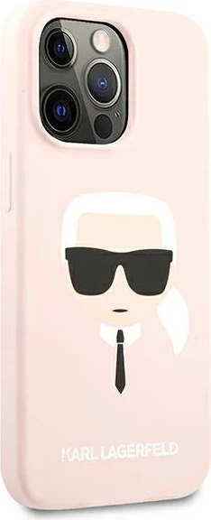 Mbështjellës Karl Lagerfeld Silicone Karl's Head për iPhone 13 Pro Max, Rozë