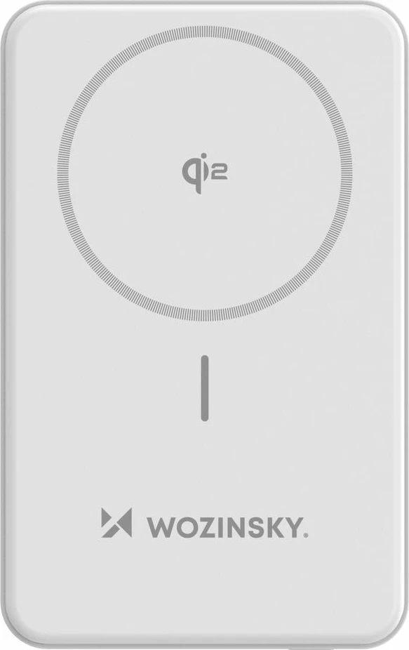 Powerbank Wozinsky WLWP-10KA0Y3WS, 10000 mAh, Qi2, MagSafe, me mbajtëse, Bardhë