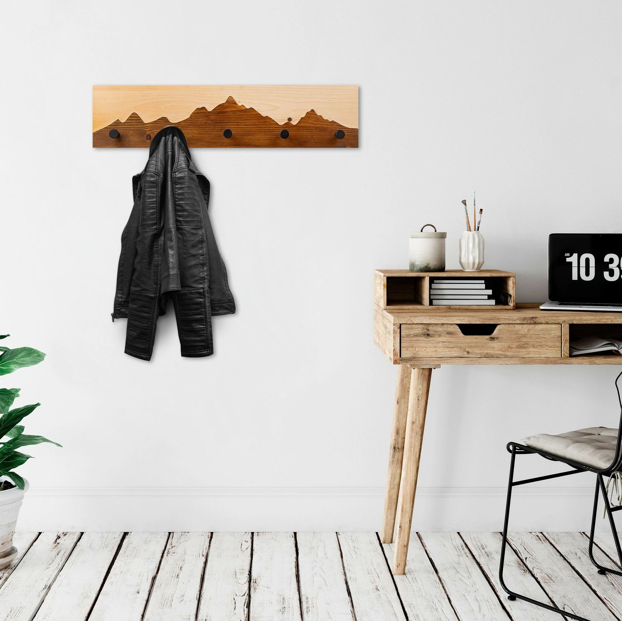 Varëse muri prej druri Wallity, Mountain 4, ngjyrë arre/natyrale