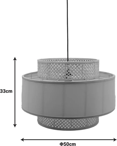 Dritë tavani Certy Inart E27 bambu ngjyrë natyrale D50χ33cm