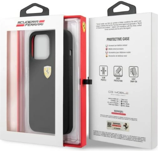Mbështjellës Ferrari FESSIHMP13LBK për iPhone 13 Pro/13 6.1", silikon, MagSafe, zi