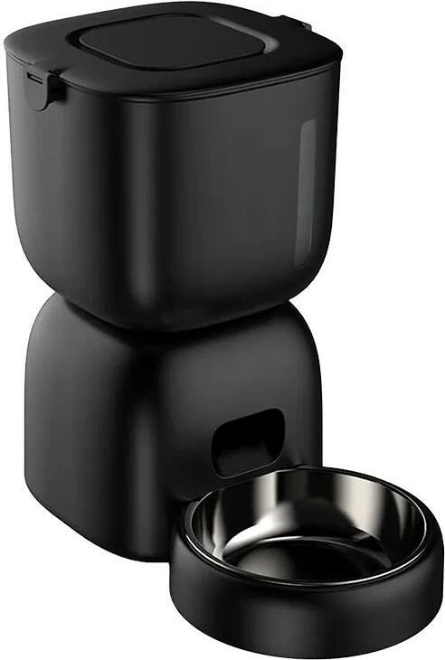 Shpërndarës automatik ushqimi PetWant F14-L(BAS), 3L, për mace dhe qen, i zi