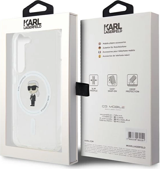 Mbështjellës Karl Lagerfeld IML Ikonik MagSafe për Samsung Galaxy S24, Transparent