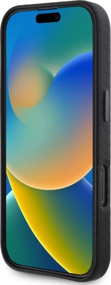 Mbështjellës BMW Carbon Wrapped Metal për iPhone 16, i zi